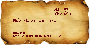 Nádasy Darinka névjegykártya